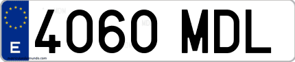 Ejemplo de matrícula de coche ordinaria 4060 MDL