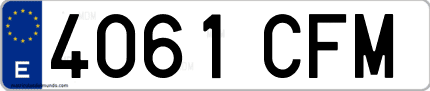 Ejemplo de matrícula de coche ordinaria 4061 CFM