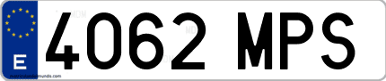 Ejemplo de matrícula de coche ordinaria 4062 MPS