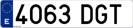 Ejemplo de matrícula de coche ordinaria 4063 DGT