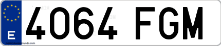 Ejemplo de matrícula de coche ordinaria 4064 FGM