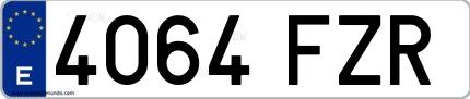 Ejemplo de matrícula española 4064 FZR