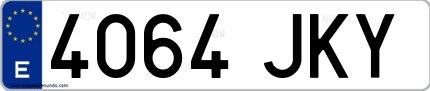 Ejemplo de matrícula española 4064 JKY