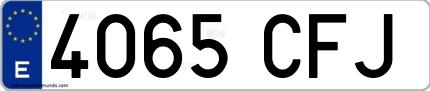 Ejemplo de matrícula española 4065 CFJ