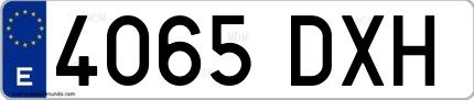 Ejemplo de matrícula española 4065 DXH