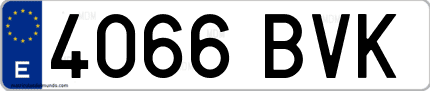 Ejemplo de matrícula de coche ordinaria 4066 BVK