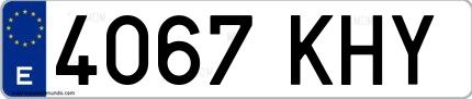 Ejemplo de matrícula española 4067 KHY