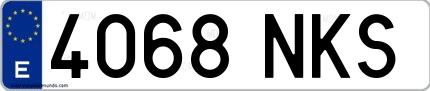 Ejemplo de matrícula española 4068 NKS