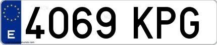 Ejemplo de matrícula española 4069 KPG