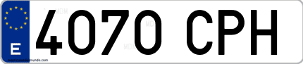 Ejemplo de matrícula de coche ordinaria 4070 CPH