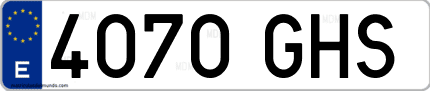 Ejemplo de matrícula de coche ordinaria 4070 GHS