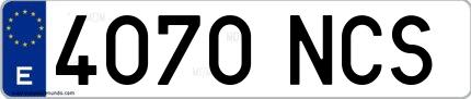 Ejemplo de matrícula española 4070 NCS