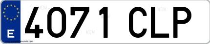 Ejemplo de matrícula española 4071 CLP