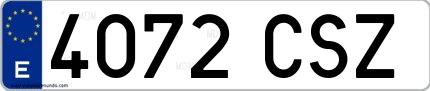 Ejemplo de matrícula española 4072 CSZ