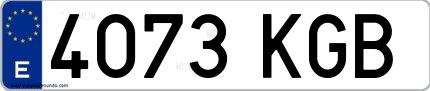 Ejemplo de matrícula española 4073 KGB