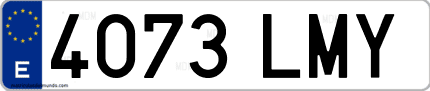 Ejemplo de matrícula de coche ordinaria 4073 LMY