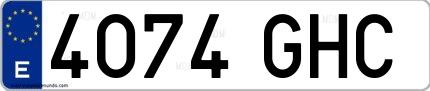 Ejemplo de matrícula española 4074 GHC