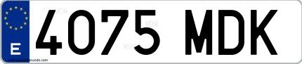 Ejemplo de matrícula española 4075 MDK