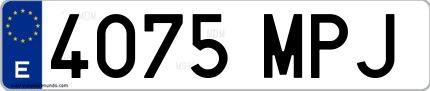 Ejemplo de matrícula española 4075 MPJ