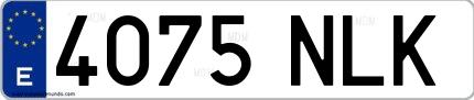 Ejemplo de matrícula española 4075 NLK