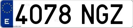 Ejemplo de matrícula española 4078 NGZ