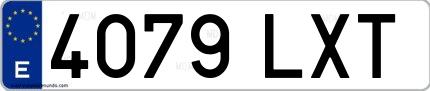 Ejemplo de matrícula española 4079 LXT