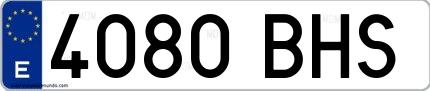 Ejemplo de matrícula española 4080 BHS