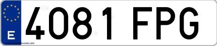 Ejemplo de matrícula española 4081 FPG