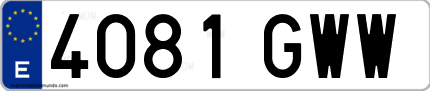 Ejemplo de matrícula de coche ordinaria 4081 GWW