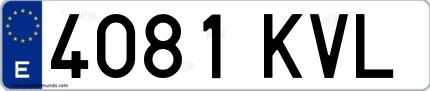 Ejemplo de matrícula española 4081 KVL