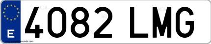 Ejemplo de matrícula española 4082 LMG