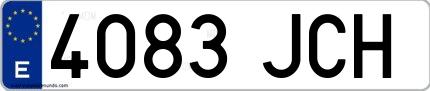 Ejemplo de matrícula española 4083 JCH