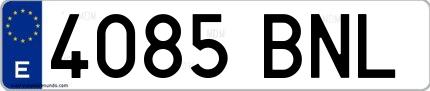 Ejemplo de matrícula española 4085 BNL