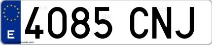 Ejemplo de matrícula española 4085 CNJ