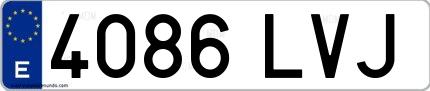 Ejemplo de matrícula española 4086 LVJ