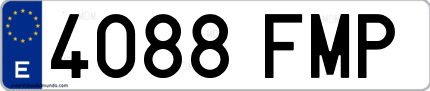 Ejemplo de matrícula de coche ordinaria 4088 FMP