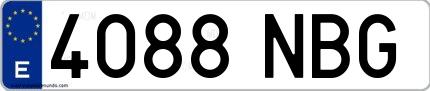 Ejemplo de matrícula española 4088 NBG