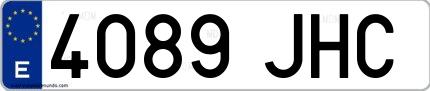 Ejemplo de matrícula española 4089 JHC