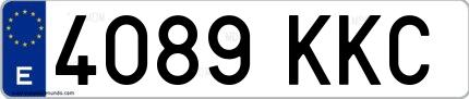 Ejemplo de matrícula española 4089 KKC