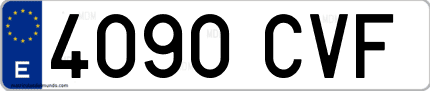 Ejemplo de matrícula de coche ordinaria 4090 CVF