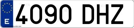 Ejemplo de matrícula española 4090 DHZ