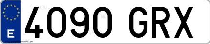 Ejemplo de matrícula española 4090 GRX