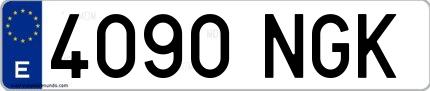 Ejemplo de matrícula española 4090 NGK