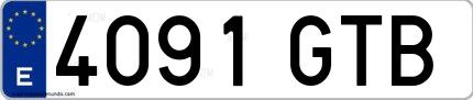 Ejemplo de matrícula española 4091 GTB