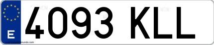 Ejemplo de matrícula española 4093 KLL