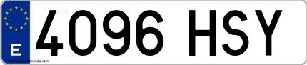 Ejemplo de matrícula española 4096 HSY