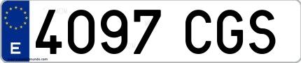Ejemplo de matrícula española 4097 CGS