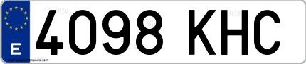 Ejemplo de matrícula española 4098 KHC