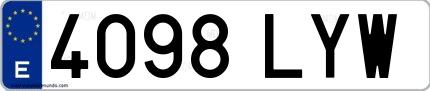 Ejemplo de matrícula española 4098 LYW