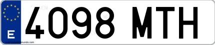 Ejemplo de matrícula española 4098 MTH